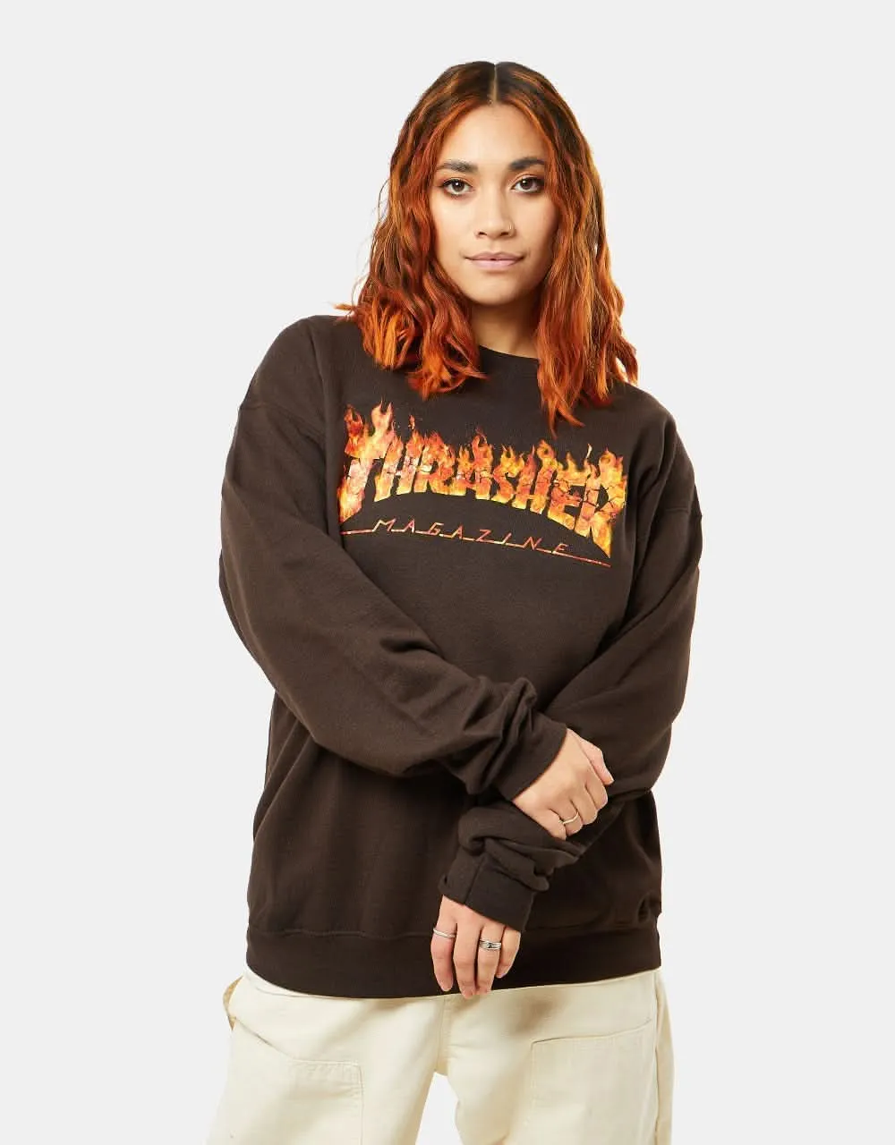 Thrasher Inferno Crewneck - Dark Chocolate