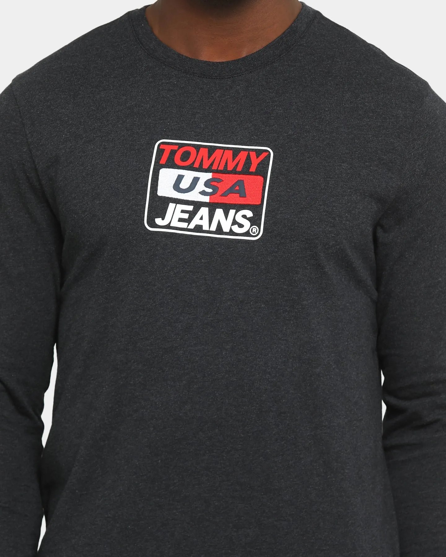 Tommy Jeans Long Sleeve USA T-Shirt Black