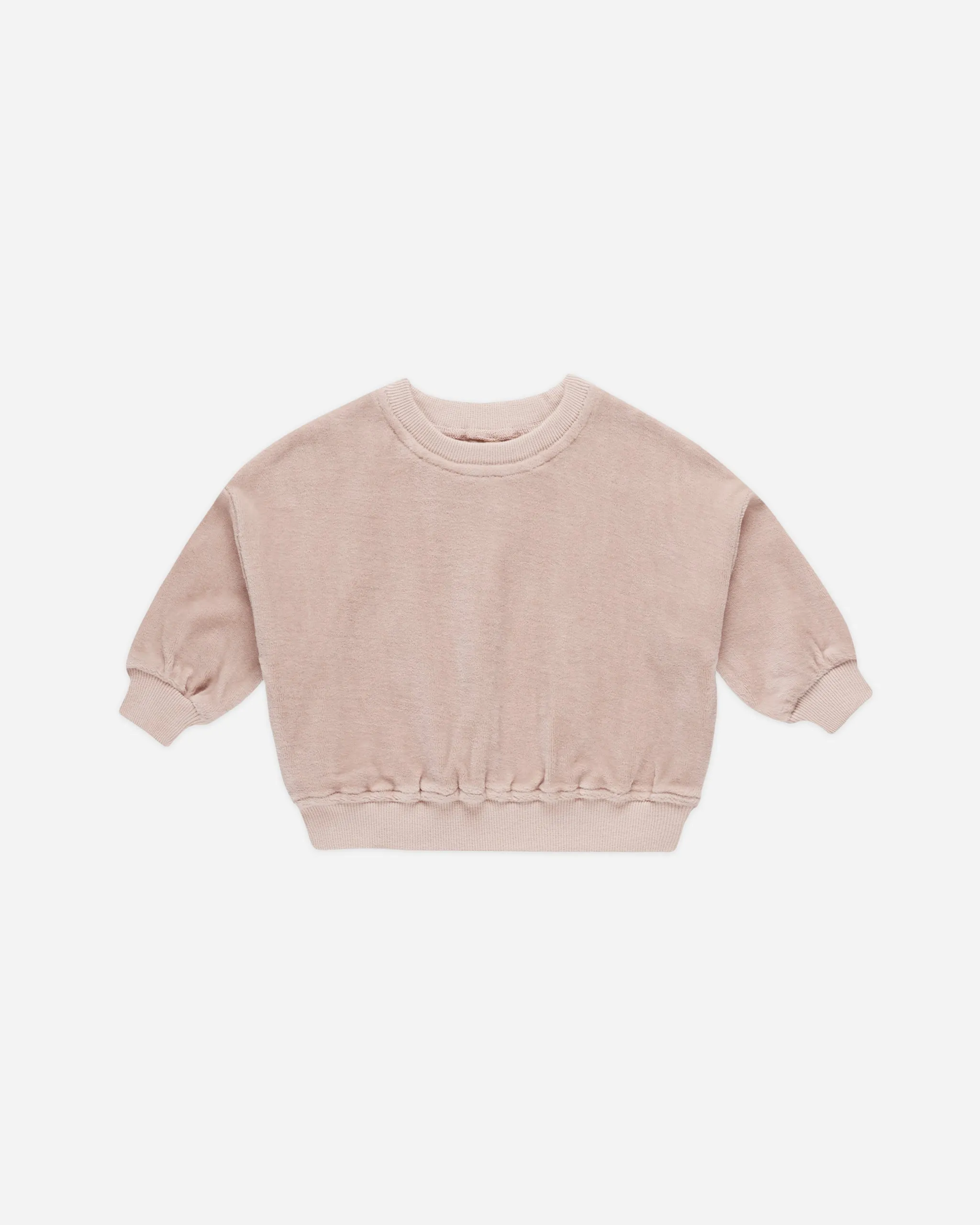 Velour Relaxed Sweatshirt || Blush