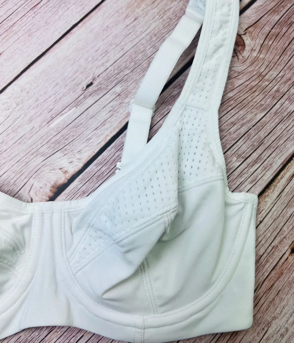 White Good Moves Sports Bra