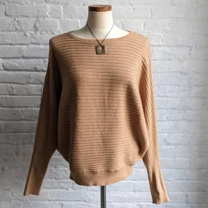 Y2K Slouchy Minimalist Neutral Boho Chic Sweater Chunky Ribbed Knit Retro Top