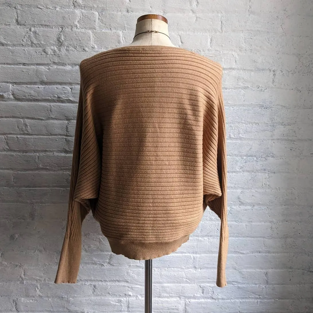 Y2K Slouchy Minimalist Neutral Boho Chic Sweater Chunky Ribbed Knit Retro Top