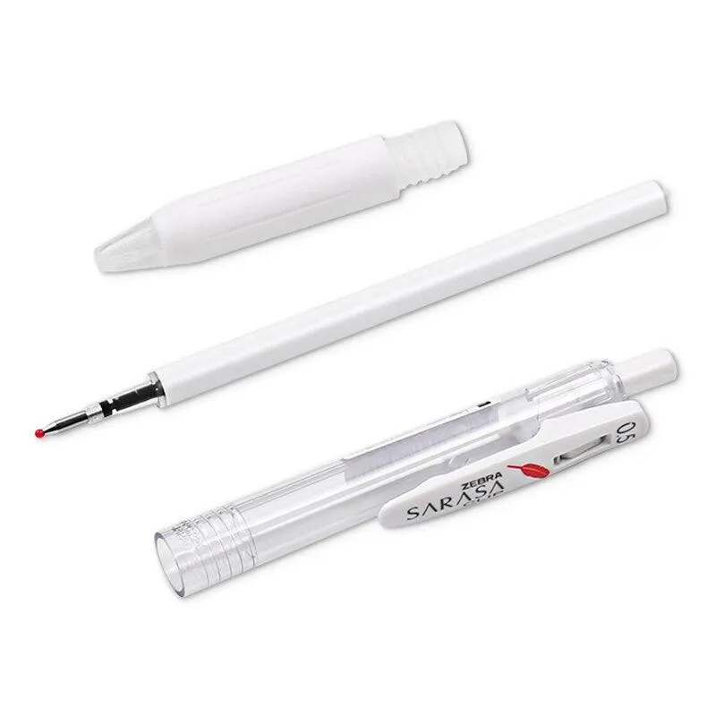 ZEBRA SARASA CLIP JJ99-BK 0.5mm red feather gel pen white shaft white shaft black ink green pen holder