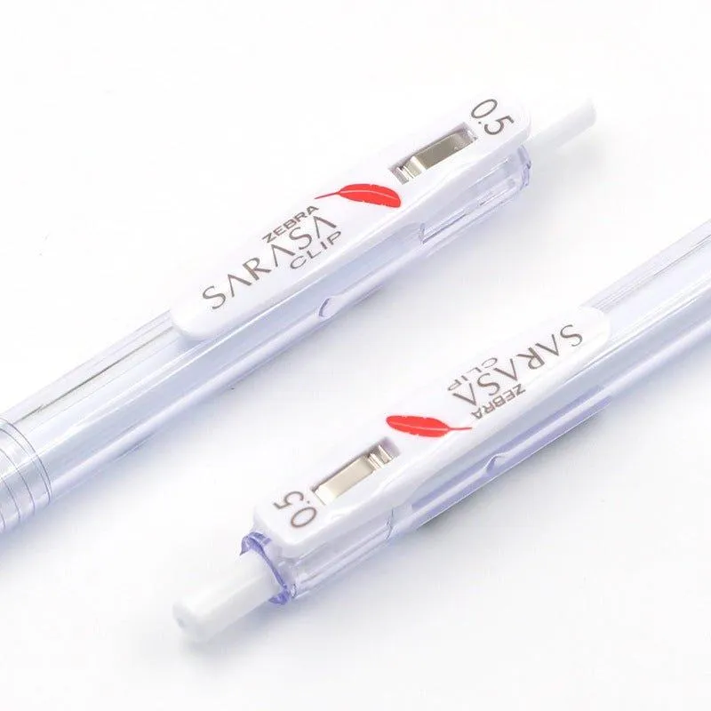 ZEBRA SARASA CLIP JJ99-BK 0.5mm red feather gel pen white shaft white shaft black ink green pen holder